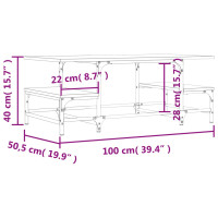 Miniatyr av produktbild för Soffbord svart 100x50,5x40 cm konstruerat trä