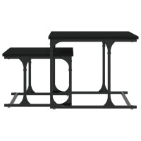 Produktbild för Satsbord 2 st svart konstruerat trä
