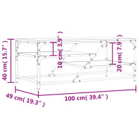 Produktbild för Soffbord grå sonoma 100x49x40 cm konstruerat trä