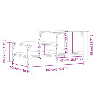 Produktbild för Soffbord svart 100x50,5x45 cm konstruerat trä