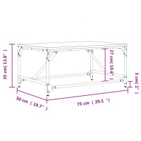 Produktbild för Soffbord brun ek 75x50x35 cm konstruerat trä