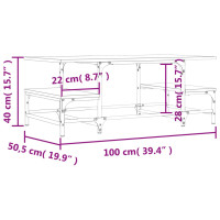 Produktbild för Soffbord rökfärgad ek 100x50,5x40 cm konstruerat trä