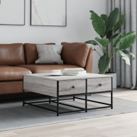 Produktbild för Soffbord grå sonoma 80x80x40 cm konstruerat trä