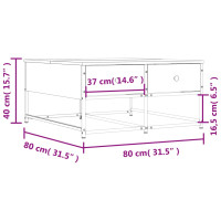 Produktbild för Soffbord sonoma-ek 80x80x40 cm konstruerat trä