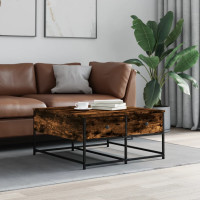 Produktbild för Soffbord rökfärgad ek 80x80x40 cm konstruerat trä