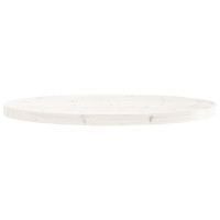 Produktbild för Bordsskiva rund vit Ø80x3 cm massiv furu
