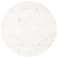 Produktbild för Bordsskiva rund vit Ø60x3 cm massiv furu