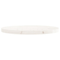 Produktbild för Bordsskiva rund vit Ø60x3 cm massiv furu