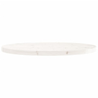 Produktbild för Bordsskiva rund vit Ø90x3 cm massiv furu