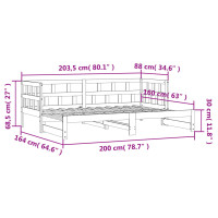 Produktbild för Dagbädd med extrasäng 80x200 cm massiv furu