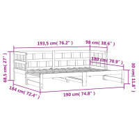 Produktbild för Dagbädd med extrasäng 90x190 cm massiv furu