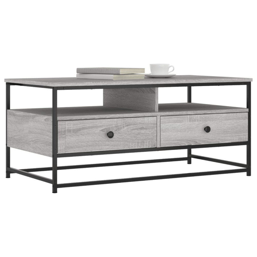 Produktbild för Soffbord grå sonoma 100x51x45 cm konstruerat trä