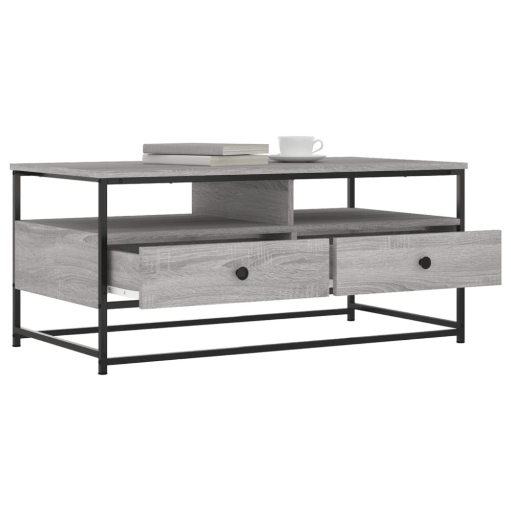 Produktbild för Soffbord grå sonoma 100x51x45 cm konstruerat trä