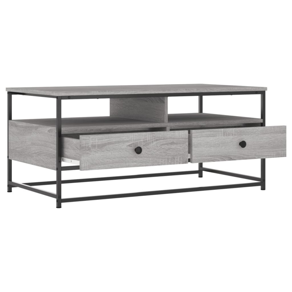 Produktbild för Soffbord grå sonoma 100x51x45 cm konstruerat trä