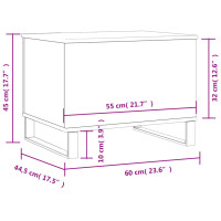 Miniatyr av produktbild för Soffbord betonggrå 60x44,5x45 cm konstruerat trä