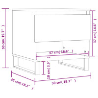 Produktbild för Soffbord vit högglans 50x46x50 cm konstruerat trä