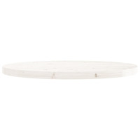 Produktbild för Bordsskiva rund vit Ø70x3 cm massiv furu