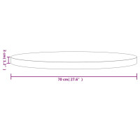 Produktbild för Bordsskiva rund vit Ø70x3 cm massiv furu