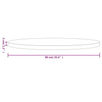 Produktbild för Bordsskiva rund Ø90x3 cm massiv furu