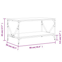 Produktbild för Soffbord sonoma-ek 90x50x45 cm konstruerat trä
