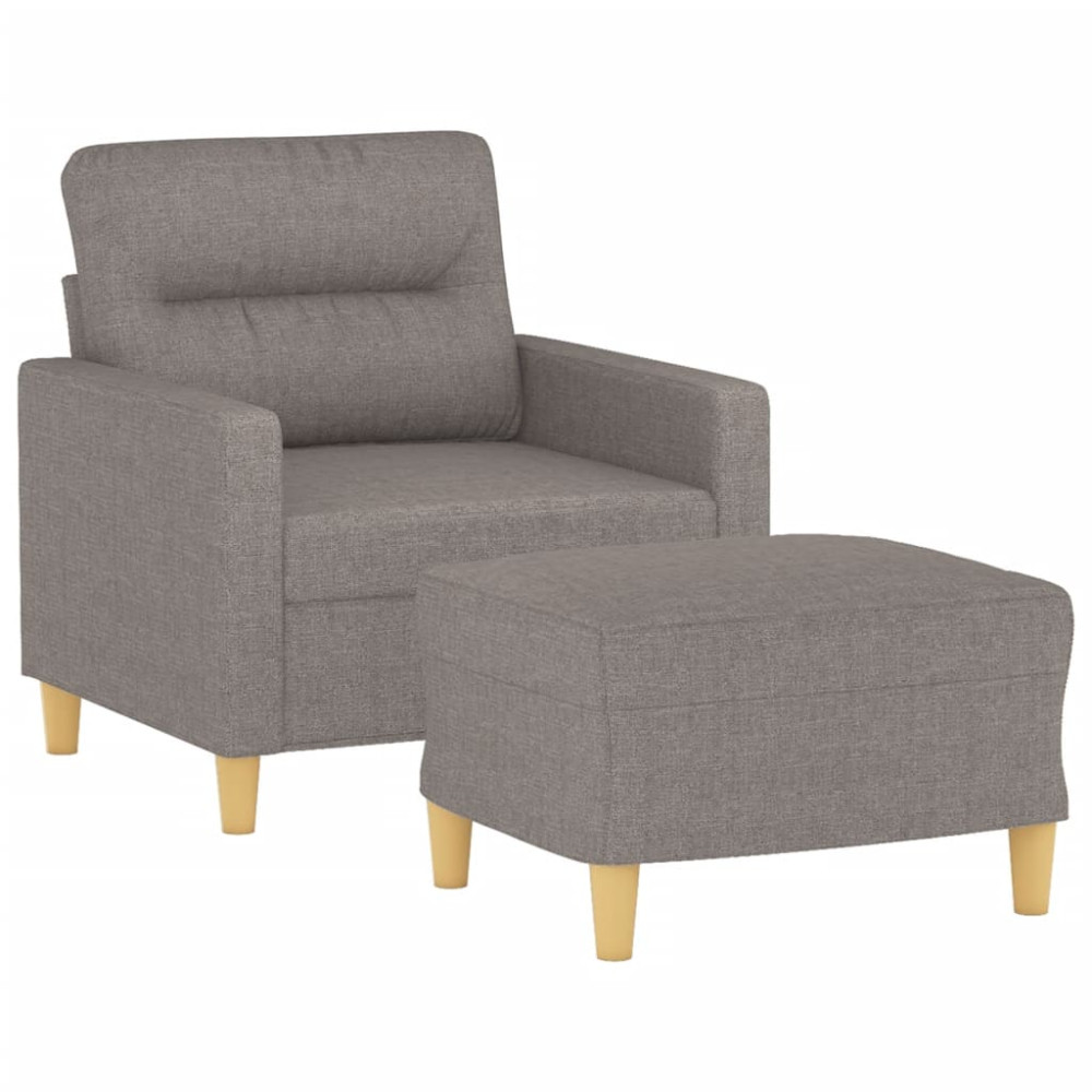 Produktbild för Fåtölj med fotpall Taupe 60 cm tyg