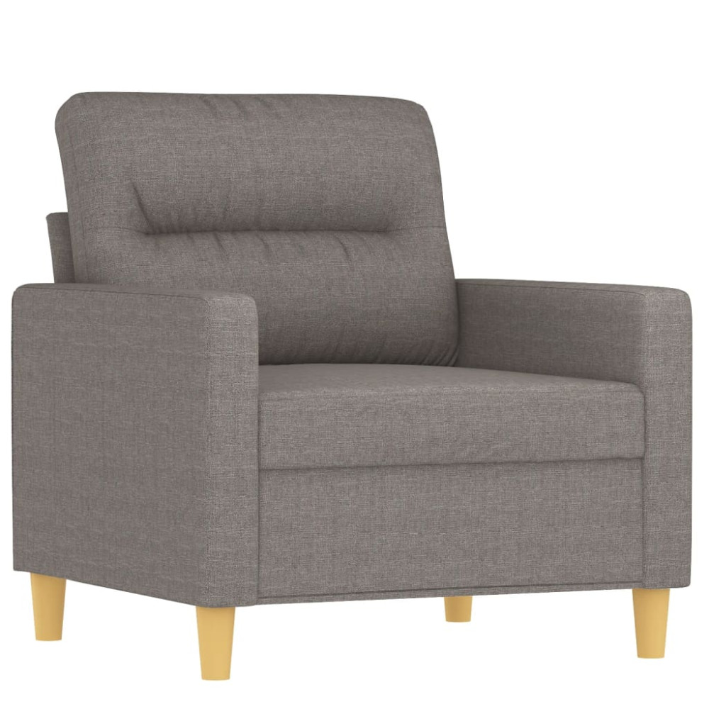 Produktbild för Fåtölj med fotpall Taupe 60 cm tyg