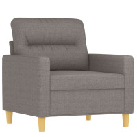 Produktbild för Fåtölj med fotpall Taupe 60 cm tyg
