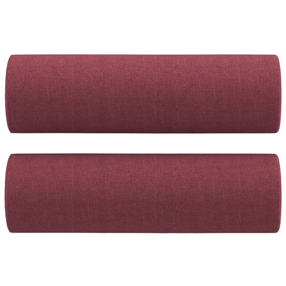 Produktbild för 2-sits soffa med prydnadskuddar vinröd 140 cm tyg