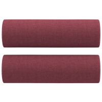 Produktbild för 2-sits soffa med prydnadskuddar vinröd 140 cm tyg