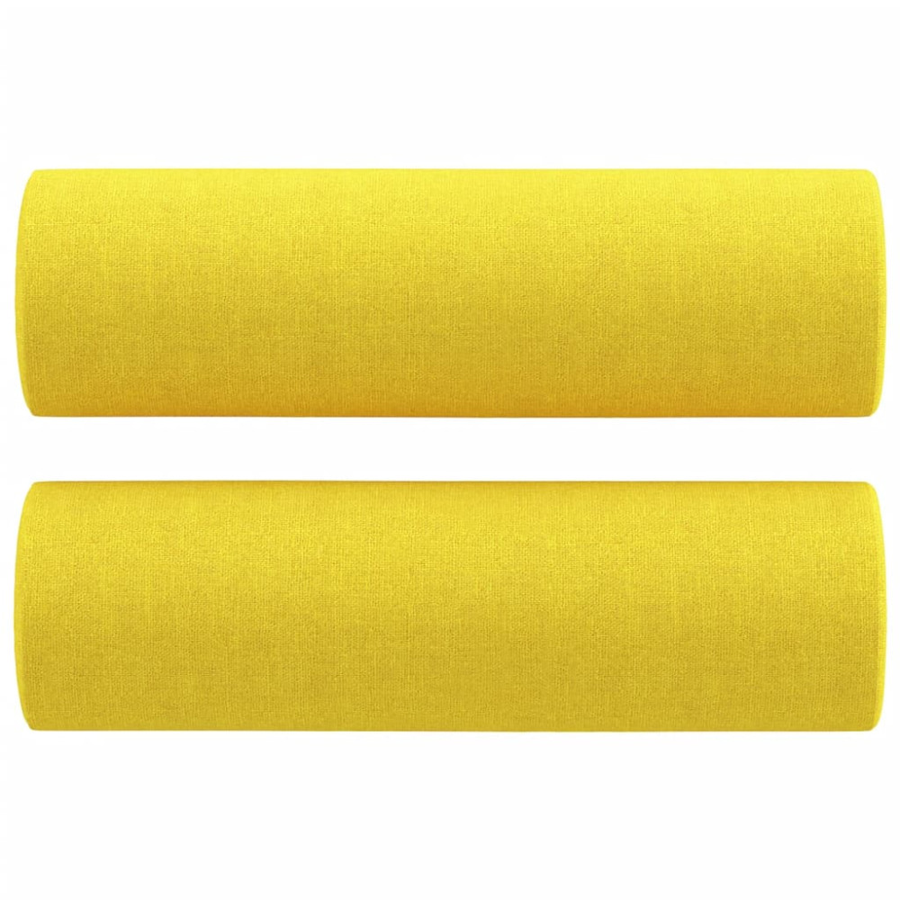 Produktbild för 2-sits soffa med prydnadskuddar ljusgul 140 cm tyg
