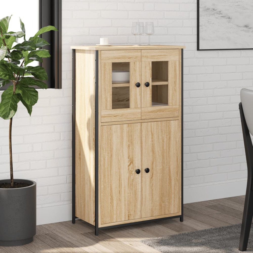 Produktbild för Högskåp sonoma-ek 62x32x106,5 cm konstruerat trä