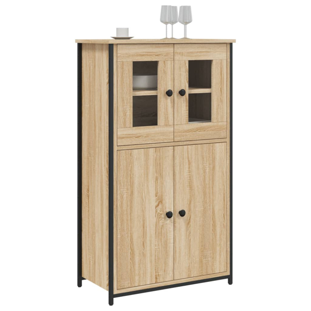 Produktbild för Högskåp sonoma-ek 62x32x106,5 cm konstruerat trä