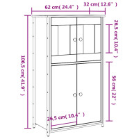Produktbild för Högskåp sonoma-ek 62x32x106,5 cm konstruerat trä