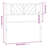 Produktbild för Huvudgavel metall svart 80 cm