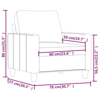 Produktbild för Fåtölj Gräddvit 60 cm konstläder