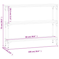 Produktbild för Konsolbord svart 100x22,5x75 cm konstruerat trä