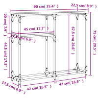 Miniatyr av produktbild för Avlastningsbord rökfärgad ek 90x22,5x75 cm konstruerat trä