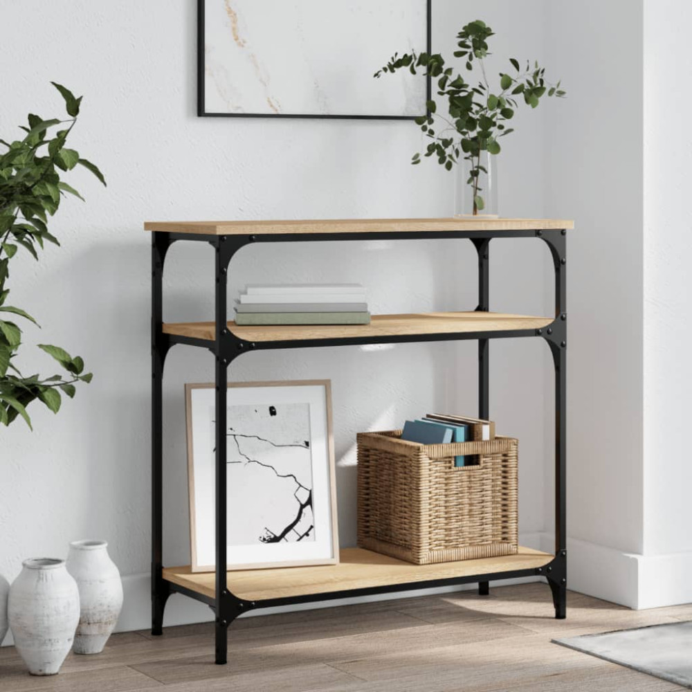 Produktbild för Avlastningsbord sonoma-ek 75x29x75 cm konstruerat trä