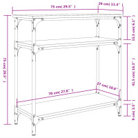 Produktbild för Avlastningsbord sonoma-ek 75x29x75 cm konstruerat trä