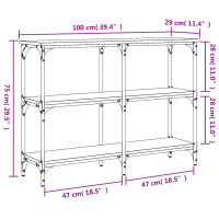 Produktbild för Avlastningsbord grå sonoma 100x29x75 cm konstruerat trä