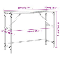Produktbild för Avlastningsbord grå sonoma 100x32x75 cm konstruerat trä