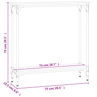 Produktbild för Avlastningsbord grå sonoma-ek 75x22,5x75 cm konstruerat trä
