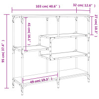 Produktbild för Avlastningsbord rökfärgad ek 103x32x95 cm konstruerat trä