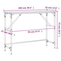 Produktbild för Avlastningsbord brun ek 100x32x75 cm konstruerat trä