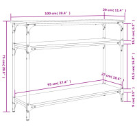 Produktbild för Avlastningsbord grå sonoma 100x29x75 cm konstruerat trä