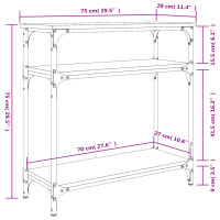 Produktbild för Avlastningsbord grå sonoma-ek 75x29x75 cm konstruerat trä
