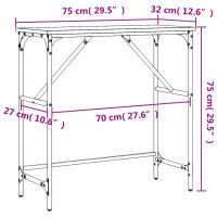 Produktbild för Avlastningsbord grå sonoma-ek 75x32x75 cm konstruerat trä