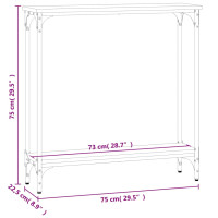 Produktbild för Avlastningsbord rökfärgad ek 75x22,5x75 cm konstruerat trä