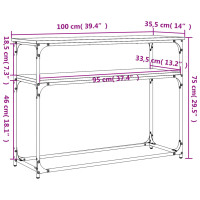 Produktbild för Konsolbord svart 100x35,5x75 cm konstruerat trä