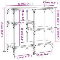 Produktbild för Avlastningsbord rökfärgad ek 80x29x75 cm konstruerat trä